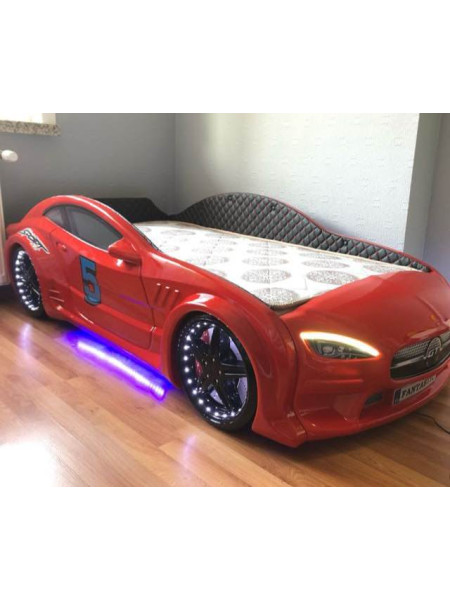 Ліжко машина GT з підсвіткою 80х160 Червона Ліжко машина GT з підсвіткою 80х160 Червона